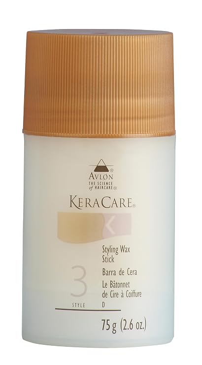 KeraCare Hair Wax Stick 2.6oz - Slicked Back Hair, Buns & Ponytails - Professional Frizz, Flyaway, Edge Control - Castor Seed Oil - For All Hair Types
