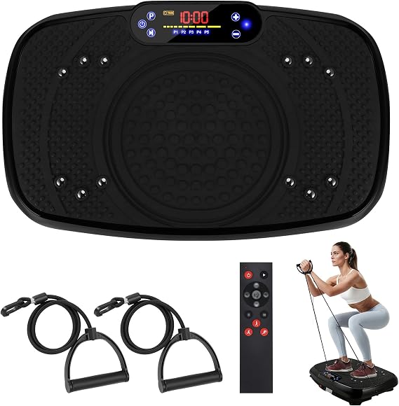 Vibration Plate Exercise Machine, Full Body Exercise Equipment, 199 Adjustable Speeds Power Vibration Board Used for Home Fitness, Shaping, Training, Recovery, and Weight Loss