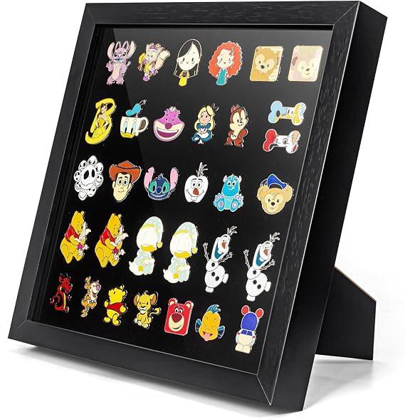 11x11 Enamel Pin Display Frame, Pin Collection Shadow Box