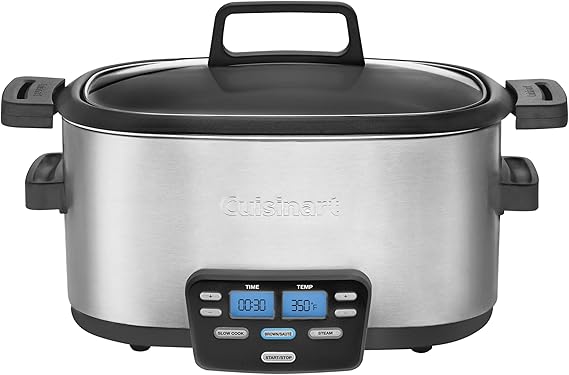 Cuisinart 3-In-1 Cook Central 6-Quart Multi-Cooker: Slow Cooker, BrownSaute, Steamer, MSC-600 NAS, Silver