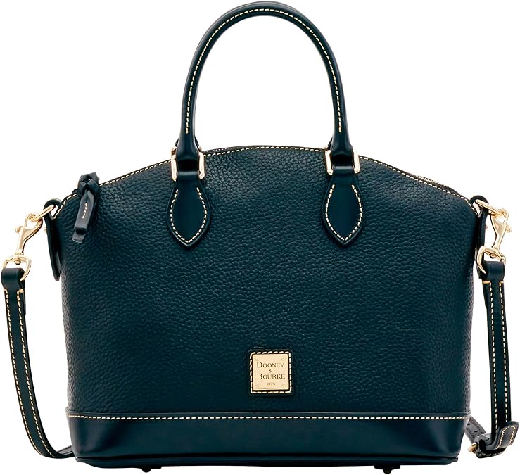 Dooney & Bourke Women's Darcy Satchel in Pebble Grain Leather, Large Handbag with Dual Handles Adjustable Crossbody Strap