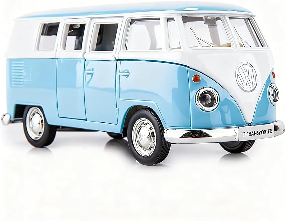 TGRCM-CZ 1/36 Scale Bus Casting Car Model, Zinc Alloy Toy Car for Kids, Pull Back Vehicles Toy Truck for Toddlers Kids Boys Girls Gift (Blue)