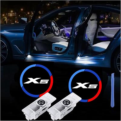2 Pieces Car Logo Door Light LED Lighting Shadow Light Ghost Light Projector Car Welcome Emblem Lamp Compatible for BMW X3 X4 X5 X6 X7
