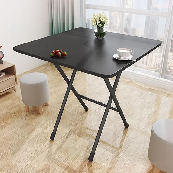 Folding Dining Table, Foldable Dining Table, Folding Kitchen Table, Space Saving with Collapsible Legs Indoor Outdoor for Home,Office,Rental House,Balcony (Black)
