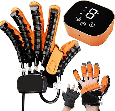 Finger and Hand Function Rehabilitation Trainer Robotic Rehab Gloves, Rehabilitation Robot Glove for Stroke Hemiplegia Patients Recovery Equipment Robotic Hand Strength Trainer A Right Hand XL