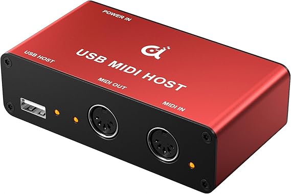 DigitalLife BridgeCore USB MIDI Host, USB to 5-PIN DIN MIDI (Red, Metal)