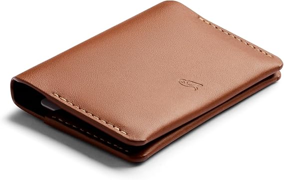 Bellroy Under Cover (slimline leather card wallet/holder with card storage, quick access slot, plus space for folded bills) - Caramel