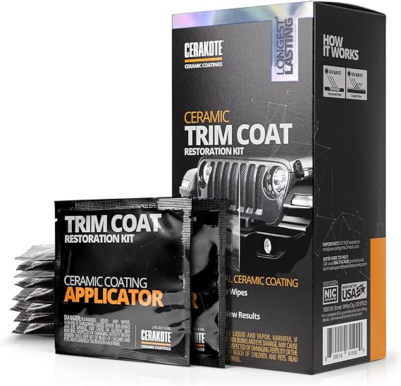 CERAKOTE Ceramic Trim Coat Kit - Quick Plastic Trim Restorer - Ceramic Coating  Restoration to Last Over 200 Washes A Ceramic Coating, Not a Dressing | Quick Plastic Trim Restorer,  Restoration Over 200 Washes, Ceramic Coating Not a Dressing