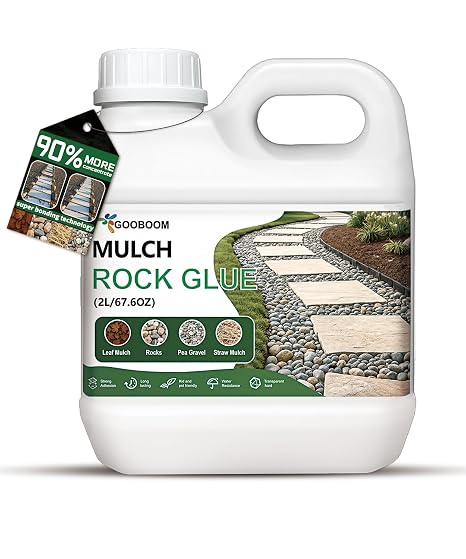 Mulch Glue,67.6OZ Fast-Drying Adhesive for Rock & Gravel