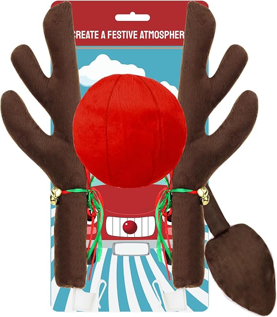 Car Reindeer Antlers with Red Nose & Tail by Narremcoy