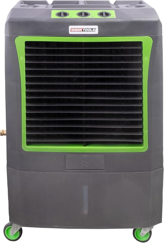 OEMTOOLS 23968 3-Speed Portable Swamp Cooler 3100 CFM 10.3-Gal. Water Tank | Evaporative Cooler for 950 Sq. Ft, Oscillating, Includes a Tool Tray, GFCI Plug