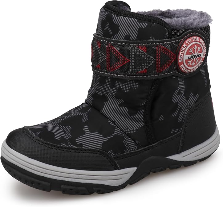 UOVO Kids Boys Winter Snow Boots Ankle Fur Lined Slip Resistant Outdoor Warm Shoes (Toddler/Little Kid)