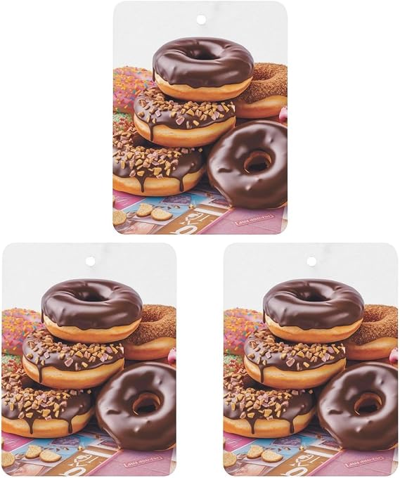 Car Air Fresheners 3 Pcs Hanging Air Freshener for Car Hanging Scented Cards Donuts Chocolate Aromatherapy Tablets Quickly Eliminate Odors Pendant Decoration
