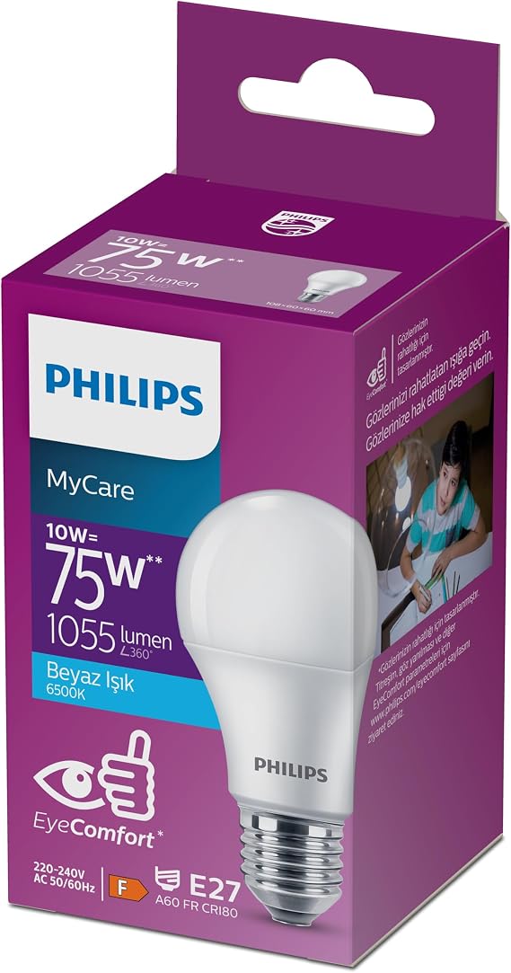 Philips 75W Led Ampul, 6500K Beyaz Işık, E27 Normal Duy