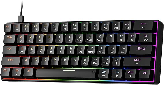 Newmen GM611 Mechanical Keyboard,LEDBacklit Wired Gaming Keyboard RedSwitch
