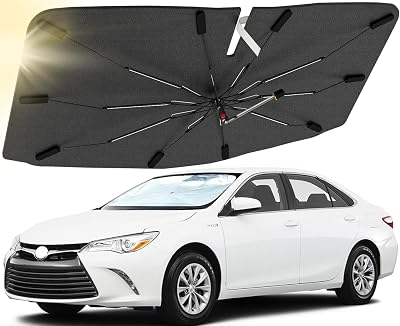 Car Windshield Sun Shade Custom Fit for Toyota Camry 2012-2017, Car Sun Shade with 360Rotation Bendable Handle, Automotive Windshield Sunshades Cover, Protect Your Interior