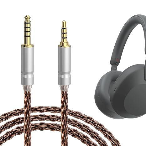 GEEKRIA Apollo 6NOCC Copper Upgrade Audio Cable Compatible with Sony WH-1000XM6/1000XM5/1000XM4, 4.4mm to 3.5mm Replacement Headphones Cord (9.8ft / 3m)