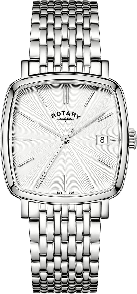 Rotary Men's Heritage Astoria Square Stainless Steel Bracelet Watch