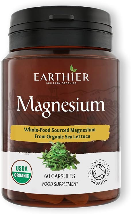 Organic Magnesium Whole Food Sourced & Certified by Soil Association Vegan Capsules