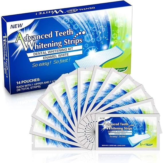Advanced Teeth Whitening Strips,Gentle for Sensitive Teeth,Professional Effect to Remove Stains,Teeth Whitening for Oral Care,14 Treatment 28 Strips (14 Pairs)
