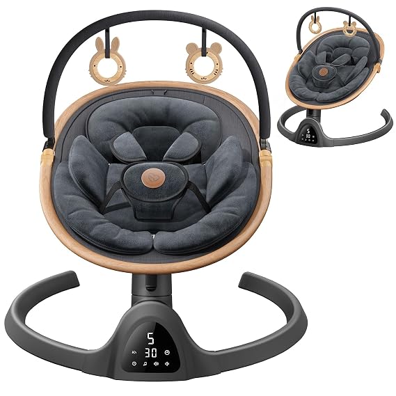 Baby Swings for Infants, Fasonbaby Infant Swing with 3 Seat Positions | Bluetooth Baby Swing with Music Speaker, 5 Speeds and Remote Control - Portable Baby Swing for Indoor and Outdoor