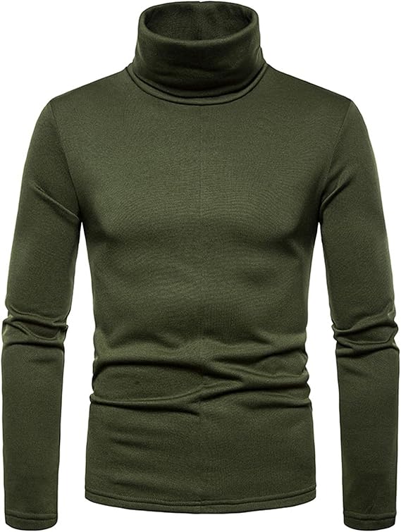 Mens T Shirt 2023 Long Sleeve Mock Turtleneck Pullover Sweater Fashion Thermal Solid Thermal Slim Fit Basic Shirt