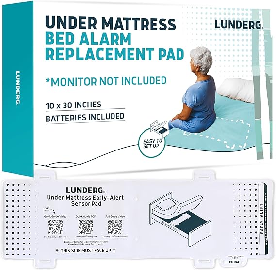 Lunderg Under Mattress Bed Alarm Pad - Pager NOT Included - Wireless Under Mattress Sensor Pad - Replacement or Extra Pad
