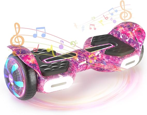 SIMATE 6.5" Scooter, Bluetooth Music Speaker and LED Light, Top 8.5mph & 8.5 Miles Range Power by Dual 250W Motor, Gifts for Kids Adults Boys, for All Ages
