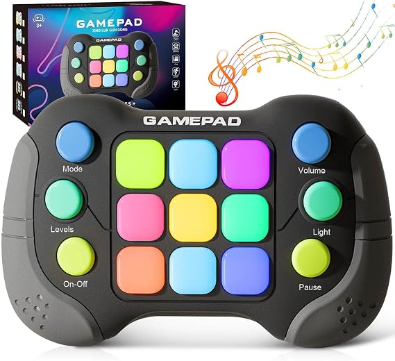 Kids Handheld Games, Upgraded Flashing Quick Press Games Pro for Kids, Speed Push Light Up Fidget Game, Educational Handheld Console Gamepad Toy for Boys, Girls Gifts