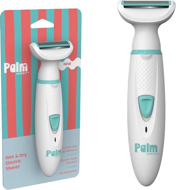 PalmPerfect Rechargeable Shaver for Women Waterproof Electric Razor with Built-in LED Light Includes Space-Saving Shower Wall Mount and USB Charging Cable Safe for All Body Parts | Waterproof Electric Razor Includes Space-Saving Shower Wall Mount, USB Charging Cable, Safe for All Body Parts