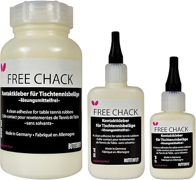 Butterfly Free Chack Table Tennis Racket Glue - Perfect for Assembling Table Tennis Ping Pong Paddle -  with Sponges and Application Clip to Easily Replace Table Tennis Rubber