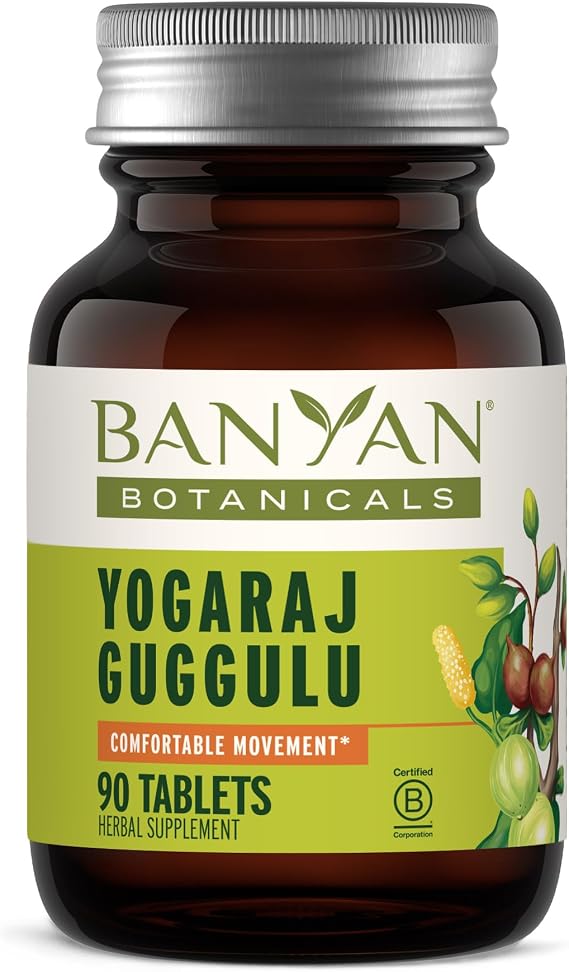 Banyan Botanicals Organic Yogaraj Guggulu Joint Support & Mobility Supplement Ayurvedic Herbal Blend for Flexibility, Neuromuscular Comfort Deep Systemic Detox 90 Tablets USDA Organic*