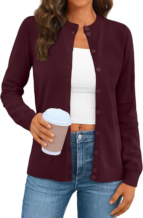 LILLUSORY Women's Fall Cardigan Sweaters 2025 Lightweight Oufits Clothes Fashion Trendy Long Sleeve Tops Casual Jackets