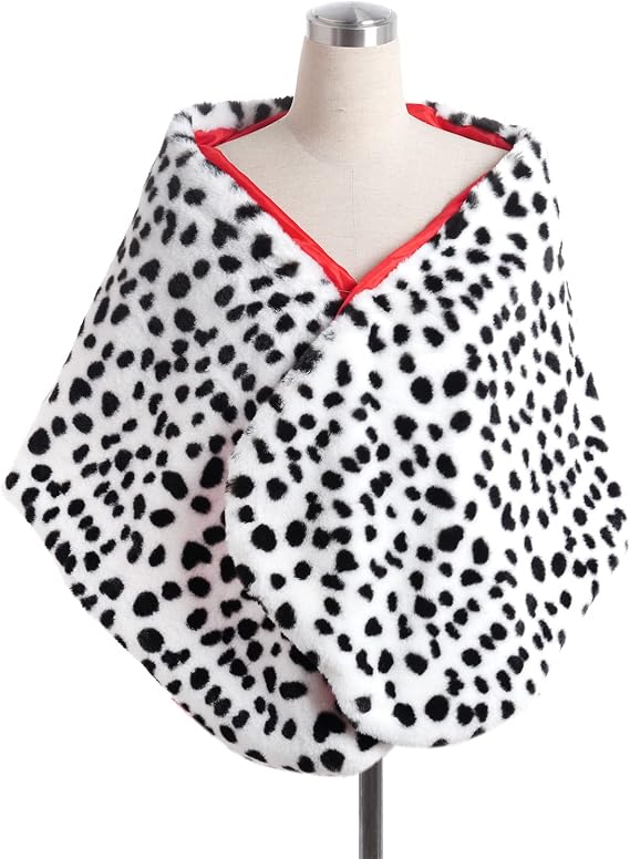 Pistha Dalmatian Scarf Women Dalmation Stole Black and White Coat