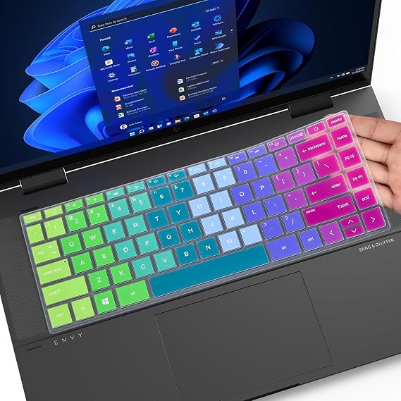 Colorful Keyboard Cover for HP Envy X360 15.6 15-fe 15-ew 15-ey 15t 15z 15-fe0013dx/fe0053dx/fh0013dx/fh0023dx 15-ew0013dx/ew0023dx/ew1047nr/ey0013dx/ey0023dx, Envy 16t 16-h1023dx/h1047nr/h1097nr