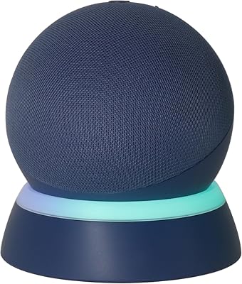 Table Stand for Echo Dot 5th & 4th Generation Desktop Holder Mount,Base Bracket with Light Guide and with Built-in Cable Management,Deep Sea Blue