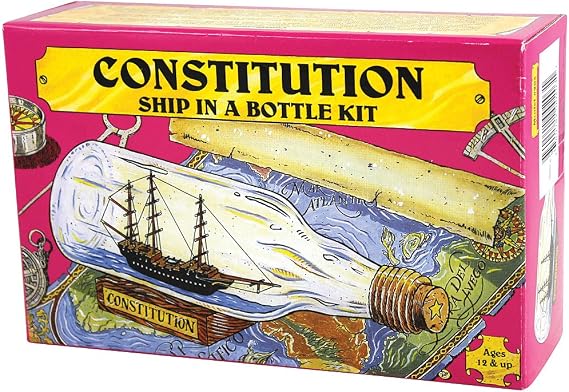 USS Constitution Ship Build Your Own Boat In A Bottle Model Kit - Made In US