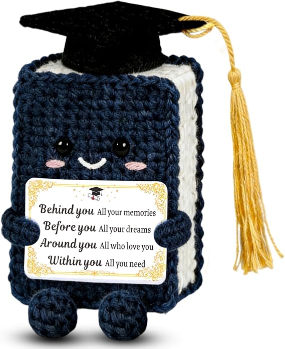 Senior 2027 Positive Crochet Doll Class of 2027 Grad Gifts for Boys Girls