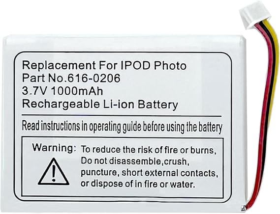 New Upgrade 616-0206 Battery for iPod Classic Photo 4 4th gen A1099 20 30 40 60 GB U2 [0 Cycle] - 3.8V Li-Ion Replacement Battery