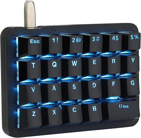 Koolertron One-Handed Macro Keyboard, 23-Key Red Switch Gaming Keypad