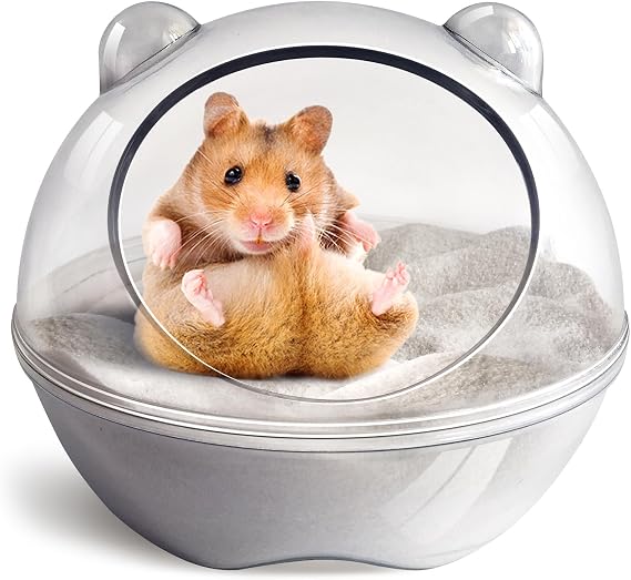 Hamster Bathtub,Hamster Bathroom,Sand Bath Container,Hamster Toilet and Sandbox Dust Bathtub,Hamster Bed,Sand Bath Box for Hamster Cage Accessories (S 4.4x4.4x3.5 inch)