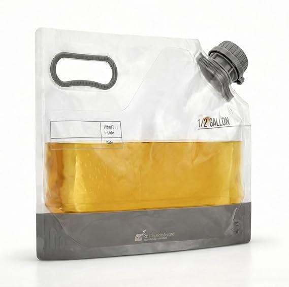 Restaurantware 2 gal Clear Plastic Take Out Drink Bag, 2 Pack