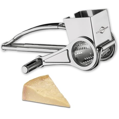 Kuchenprofi Grater with Single Drum/Cheese Mill Stainless Steel Küchenreibe aus Edelstahl für Nüsse und Schokolade besonders leichtes Reiben inklusive Bedienungsanleitung
