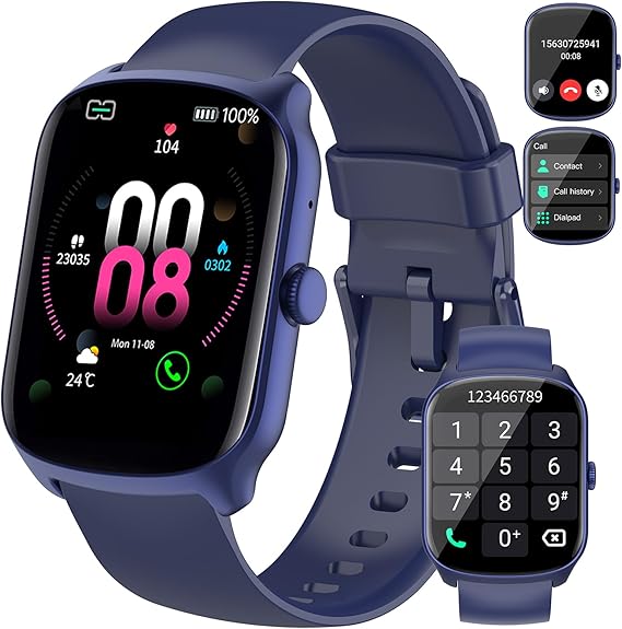 Smart Watch for Men Women, 1.95"HD Smartwatch (Dial/Answer Calls), Heart Rate/Sleep Monitor Fitness Smartwatch, Curved Screen Watches, 112+ Sports Modes Activity Trackers,IP68 Waterproof, Blue