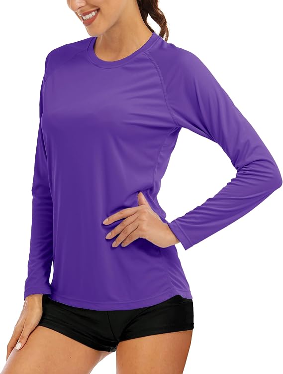 MAGCOMSEN Women's Long Sleeve Shirts UPF 50+ Sun Protection Shirts for Hiking Fishing Workout Rash Guard