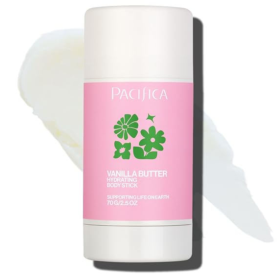 Pacifica Vanilla Butter Moisturizing Balm Stick Solid Body Lotion for Instant Dry Skin Relief Moisture Balm, Shea Butter & Vanilla Formula Vegan & Cruelty-Free Clean Skincare 2.5 oz