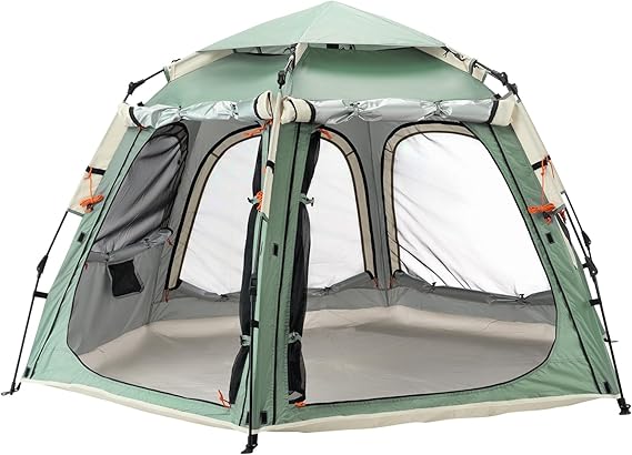 Tents for Camping 2 Person Waterproof Pop Up Camping Tent with Screen Porch 4 Ventilation Mesh Windows & 2 Doors Portable for Camping, Hiking, Beach, Backpacking, and Outdoors