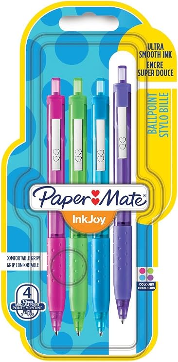 Papermate InkJoy 300 RT 1.0 mm Medium Tip Retractable Ball Pen - Assorted Fun Colours (Pack of 4)