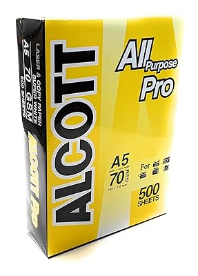 Alcott A5 Printer Copy Paper - 8.3x 5.83 - 500 Sheets 70 GSM - 18lb