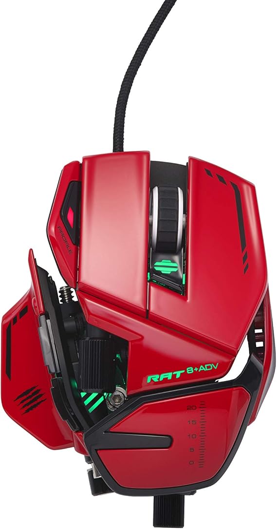 MAD CATZ R.A.T. 8+ ADV Gaming Mouse (USB/Red/20000dpi/11 Buttons) - MR06DCINRD000-0